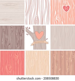 Woodgrain, wooden texture background and a carved heart in a tree, perfect as wedding backgrounds and valentines day cards svg