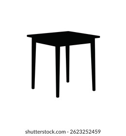 WoodHaven Table – Silhouette vector illustration of a wooden side table icon on a white background