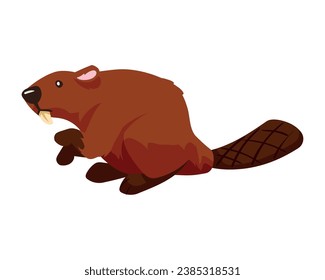 woodland animal beaver illustration design