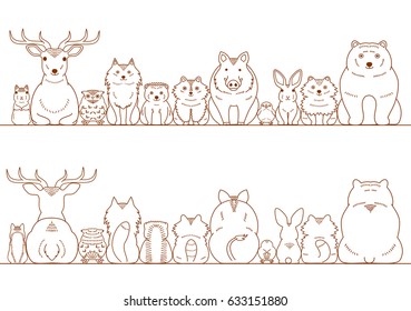 woodland animals border set