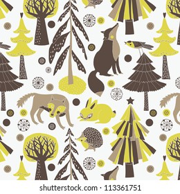 Woodland animals and habitat