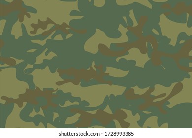 Woodland Army Brush. Urban Camo Print. Tree Dirty Grunge. Hunter Green Texture. Khaki Fabric Pattern. Seamless Vector Camouflage. Digital Green Camouflage Seamless Paint. Repeat Abstract Background.