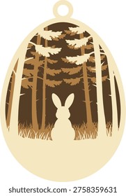 Woodland Bunny Easter Egg Ornament