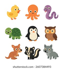 Woodland Creature Cartoon Collection set