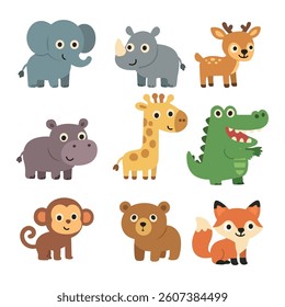 Woodland Creature Cartoon Collection set