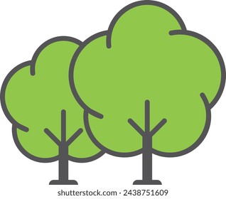 Woodland icon. Forest or park nature with green trees