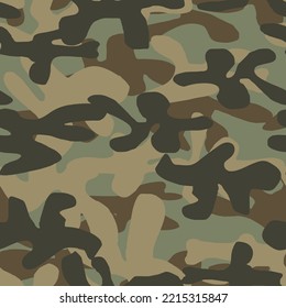 Woodland Vector Background. Digital Green Camouflage. Camo Dirty Grunge. Urban Vector Pattern. Grey Camo Paint. Seamless Print. Hunter Green Texture. Abstract Tree Paint. Repeat Military Camoflage.