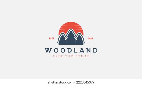 Woodland vector icon logo design illustration
