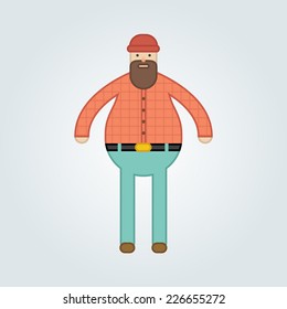 Woodman in Flat Style