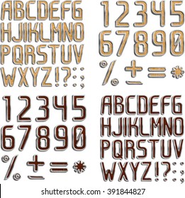 Wood/metal font vector