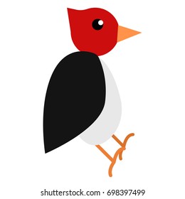 Woodpecker animal flat icon, vector sign, colorful pictogram isolated on white. Symbol, logo illustration. Flat style design