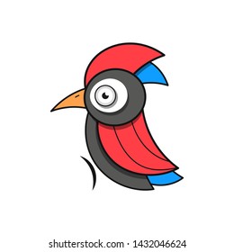 Woodpecker. Bird Animal Abstract Vector Template Zoo Wildlife Business Icon Nature Company Symbol Concept