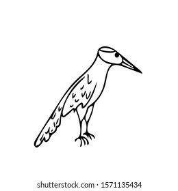 Woodpecker bird in hand drawn Scandinavian style. 