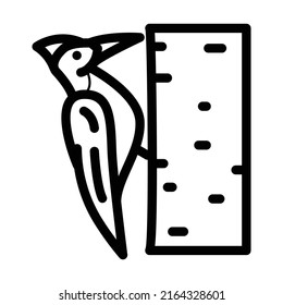 woodpecker bird line icon vector. woodpecker bird sign. isolated contour symbol black illustration