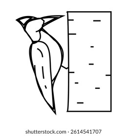 woodpecker bird line icon vector. woodpecker bird sign. isolated contour symbol black illustration