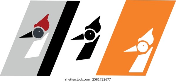 WOODPECKER BIRD AS A LOGO IN 3 FORMS - PRODUCT LOGO OR BRAND