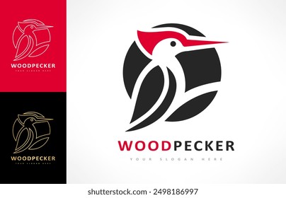 Woodpecker bird logo vector. Bird design.