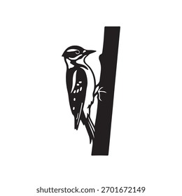 Ilustração gráfica do tronco da árvore de escalada do pica-pau