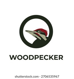 Ilustración vectorial de logotipo creativo de pájaro carpintero