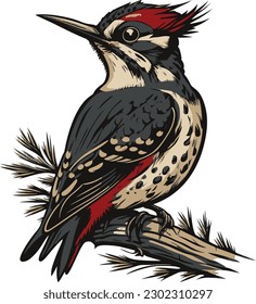 A Woodpecker Cute, vector, art, Animal