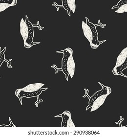 woodpecker doodle seamless pattern background