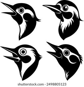 woodpecker face logo vector illustration design