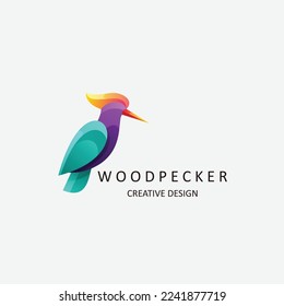 vector de logotipo colorido gradiente de carpintero 