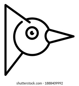 Icono de la cabeza del empecinador. Icono del vector de la cabeza del carpintero de esquema para el diseño web aislado en fondo blanco