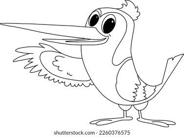 woodpecker linear drawing for coloring