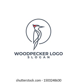 Woodpecker Logo Design White Background