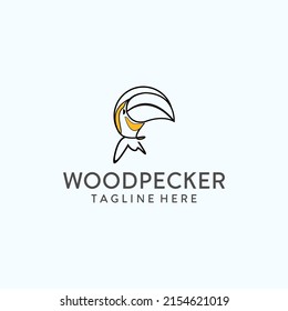 Woodpecker logo icon design vector 
