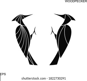 Woodpecker logo. Isolated woodpecker on white background