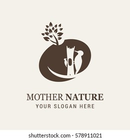 Woodpecker Mother Nature Logo