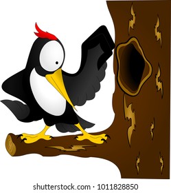 Woodpecker on a tree
