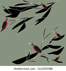 woodpecker seamless pattern. could be used for fashion industry 