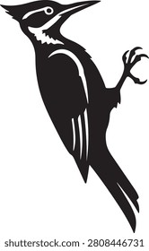 Woodpecker Silhouette Icon Pileated Woodpecker Vector Graphic for Nature Branding and Bird Watching Logos