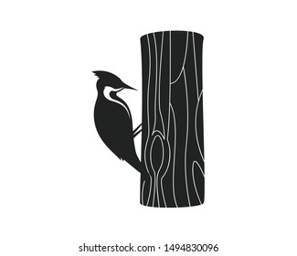 Woodpecker Silhouette for Logo Element