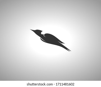 Woodpecker Silhouette on White Background. Isolated Vector Animal Template for Logo Company, Icon, Symbol etc