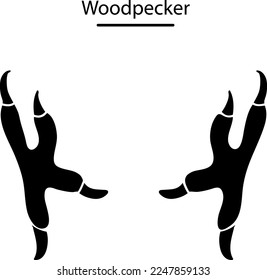 Woodpecker Silhouette with trails. Vector Illustration on white background..eps