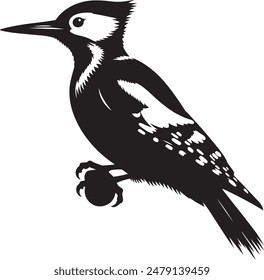 Woodpecker Silhouette Vector Illustration Image