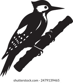 Woodpecker Silhouette Vector Illustration Image