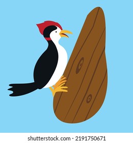 pájaro carpintero sentado en un árbol