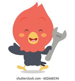 Woodpecker with tools character collection