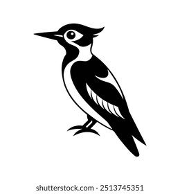 Woodpecker vector illustration with cartoon style, clipart, and line art design for printables