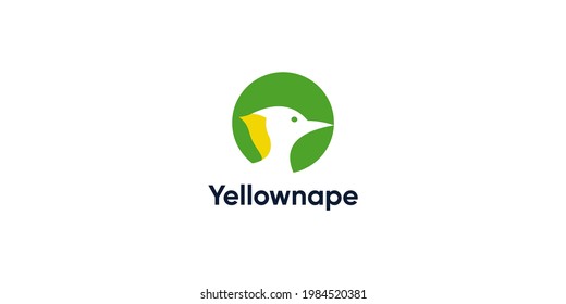 Woodpecker ,yellownape logo design template