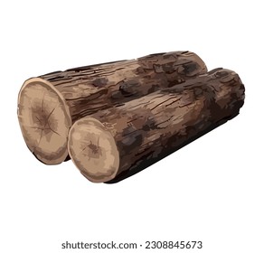Woodpile stack design over white