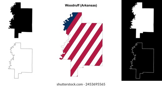 Woodruff County (Arkansas) outline map set