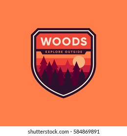 Woods badge graphic emblem logo design