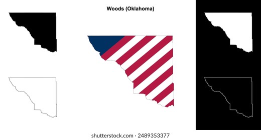 Woods County (Oklahoma) outline map set