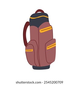 woods golf bag cartoon. balls gloves, shoes towel, umbrella rangefinder woods golf bag sign. isolated symbol vector illustration